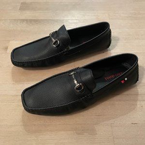 NIB Robert David Black Wake Faux Leather Black Shoes size 13